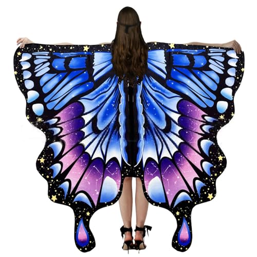 ZYKEJJDDAK Halloween Schmetterlingsflügel Halloween Kostüm für Frauen Schmetterling Schal Fee Umhang Feenflügel Schmetterlingsflügel ZYKEJJDDAK Halloween Schmetterlingsflügel Halloween Kostüm für Frauen Schmetterling Schal Fee Umhang Feenflügel Schmetterlingsflügel von ZYKEJJDDAK