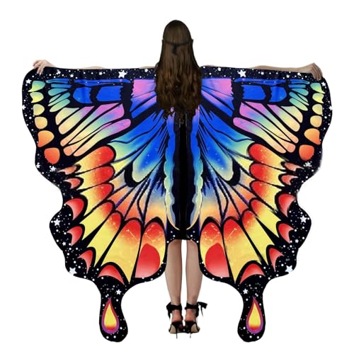 ZYKEJJDDAK Halloween Schmetterlingsflügel Halloween Kostüm für Frauen Schmetterling Schal Fee Umhang Feenflügel Schmetterlingsflügel ZYKEJJDDAK Halloween Schmetterlingsflügel Halloween Kostüm für Frauen Schmetterling Schal Fee Umhang Feenflügel Schmetterlingsflügel von ZYKEJJDDAK