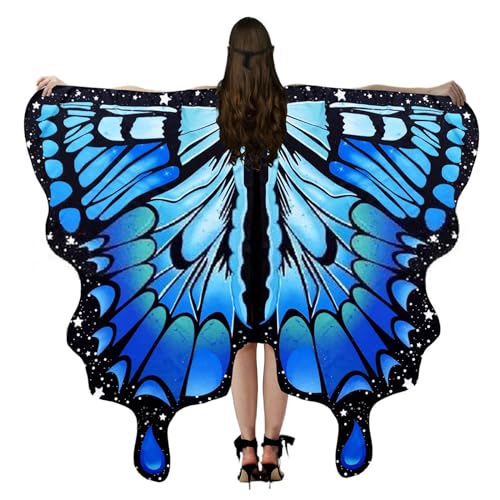 ZYKEJJDDAK Halloween Schmetterlingsflügel Halloween Kostüm für Frauen Schmetterling Schal Fee Umhang Feenflügel Schmetterlingsflügel ZYKEJJDDAK Halloween Schmetterlingsflügel Halloween Kostüm für Frauen Schmetterling Schal Fee Umhang Feenflügel Schmetterlingsflügel von ZYKEJJDDAK
