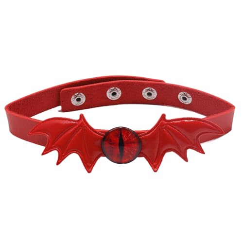 ZYKEJJDDAK Halloween Teufel Fledermaus Flügel Choker Halskette, Leder Fledermaus Choker, Lederhalsband Halskette für Frauen Halloween ZYKEJJDDAK Halloween Teufel Fledermaus Flügel Choker Halskette, Leder Fledermaus Choker, Lederhalsband Halskette für Frauen Halloween von ZYKEJJDDAK