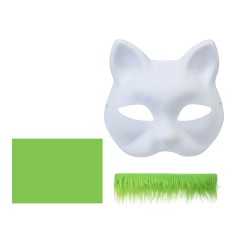 ZYKEJJDDAK Handbemaltes Katzen-Set für Kinder, Maskerade, Halloween, Cosplay, halb unlackierte Füchse ZYKEJJDDAK Handbemaltes Katzen-Set für Kinder, Maskerade, Halloween, Cosplay, halb unlackierte Füchse von ZYKEJJDDAK