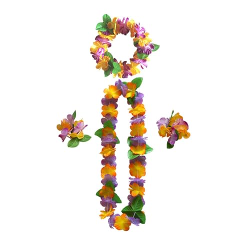 ZYKEJJDDAK Hawaiianisches Blumen-Haarband und Stirnbänder für Luaus-Partys, Gastgeschenk, Hochzeit, Party, Dekoration, Zubehör, Halskette von ZYKEJJDDAK