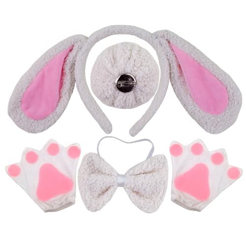 ZYKEJJDDAK Hundekostüm-Set, Ohren, Schwanz, Schleifen, Nase, Handschuh, Tier-Kostüm, Zubehör, Kinder, Mädchen, Halloween, Cosplays ZYKEJJDDAK Hundekostüm-Set, Ohren, Schwanz, Schleifen, Nase, Handschuh, Tier-Kostüm, Zubehör, Kinder, Mädchen, Halloween, Cosplays von ZYKEJJDDAK
