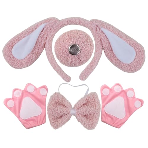 ZYKEJJDDAK Hundekostüm-Set, Ohren, Schwanz, Schleifen, Nase, Handschuh, Tier-Kostüm, Zubehör, Kinder, Mädchen, Halloween, Cosplays ZYKEJJDDAK Hundekostüm-Set, Ohren, Schwanz, Schleifen, Nase, Handschuh, Tier-Kostüm, Zubehör, Kinder, Mädchen, Halloween, Cosplays von ZYKEJJDDAK