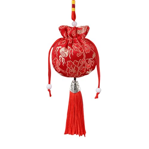 ZYKEJJDDAK Kordelzugbeutel, chinesische Beuteltasche, bestickt, leere Tasche, Münzbörse mit Quasten für Auto, Anhänger und Zuhause ZYKEJJDDAK Kordelzugbeutel, chinesische Beuteltasche, bestickt, leere Tasche, Münzbörse mit Quasten für Auto, Anhänger und Zuhause von ZYKEJJDDAK