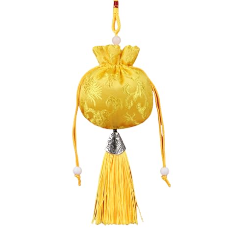 ZYKEJJDDAK Kordelzugbeutel, chinesische Beuteltasche, bestickt, leere Tasche, Münzbörse mit Quasten für Auto, Anhänger und Zuhause ZYKEJJDDAK Kordelzugbeutel, chinesische Beuteltasche, bestickt, leere Tasche, Münzbörse mit Quasten für Auto, Anhänger und Zuhause von ZYKEJJDDAK