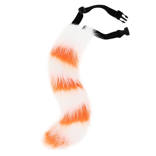 ZYKEJJDDAK Kunstpelze Tierschwanz Füchse Hund Wolf Schwanz Halloween Cosplay Party Kostüm Zubehör Einstellbare Pelzkatzen von ZYKEJJDDAK