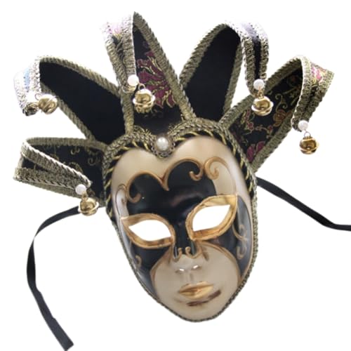 ZYKEJJDDAK Maskerade mit Glocken Vintage Cosplay Komödie für Männer Frauen Maskerade Abschlussbälle Halloween Cosplay von ZYKEJJDDAK