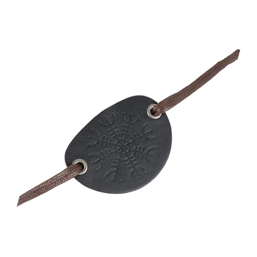 ZYKEJJDDAK Mittelalterliche geprägte Augenklappen, Vintage-Leder-Augenabdeckungen, Piraten-Augenklappen für Herren, Halloween, LARP, Cosplay von ZYKEJJDDAK