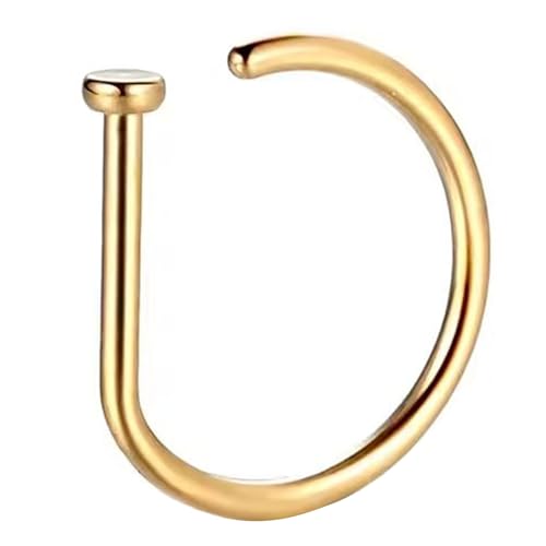 ZYKEJJDDAK Nasenringe, D-Form, Nasenring, Nasenring, Nasenstecker, Piercing-Schmuck für Damen, 23 g von ZYKEJJDDAK