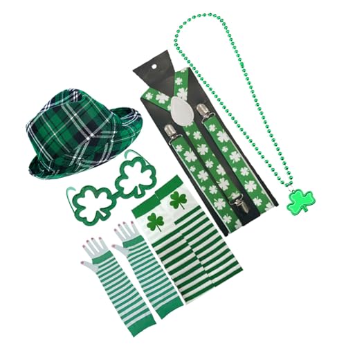 ZYKEJJDDAK Patricks Day Outfit-Accessoire, irisches Make-Up-Party-Kostüm für Männer und Frauen, Halloween, Cosplay, irisches Festival von ZYKEJJDDAK