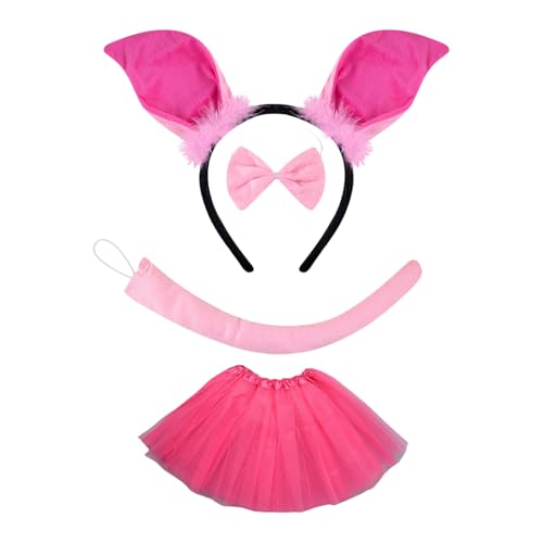ZYKEJJDDAK Pigs Costumes Set Pigs Ears Headband Tail Bowtie Gloves Tutus for Kids Girls Halloween Christmas Animal ZYKEJJDDAK Pigs Costumes Set Pigs Ears Headband Tail Bowtie Gloves Tutus for Kids Girls Halloween Christmas Animal von ZYKEJJDDAK