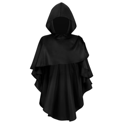 ZYKEJJDDAK Renaissances Mittelalterlicher Kapuzenschal, postapokalyptischer Schal, Schamanen, Kutte, Verkleidung, Umhang, Cosplay von ZYKEJJDDAK