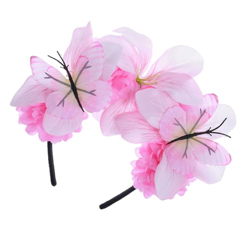 ZYKEJJDDAK Schmetterlings-Haarreif, Fascinator, Hut, Monarchen, Tee, Party, Stirnband, Kopfschmuck, Derby, Halloween-Kostüm für Damen, Kronen, Kopfschmuck von ZYKEJJDDAK