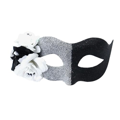 ZYKEJJDDAK Tag der Toten Halloween Party Mexikaner Maskerade Blume mit Totenkopf halbes Gesicht von ZYKEJJDDAK