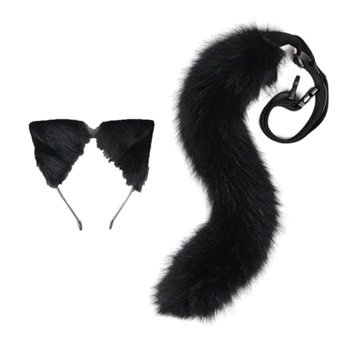 ZYKEJJDDAK Tier-Cosplay-Kostüme, Kunstpelze, Katzen, Füchse, Wolf, flauschige Schwanz-Ohren, Stirnbänder für Halloween-Party-Kostüm ZYKEJJDDAK Tier-Cosplay-Kostüme, Kunstpelze, Katzen, Füchse, Wolf, flauschige Schwanz-Ohren, Stirnbänder für Halloween-Party-Kostüm von ZYKEJJDDAK