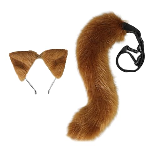 ZYKEJJDDAK Tier-Cosplay-Kostüme, Kunstpelze, Katzen, Füchse, Wolf, flauschige Schwanz-Ohren, Stirnbänder für Halloween-Party-Kostüm ZYKEJJDDAK Tier-Cosplay-Kostüme, Kunstpelze, Katzen, Füchse, Wolf, flauschige Schwanz-Ohren, Stirnbänder für Halloween-Party-Kostüm von ZYKEJJDDAK