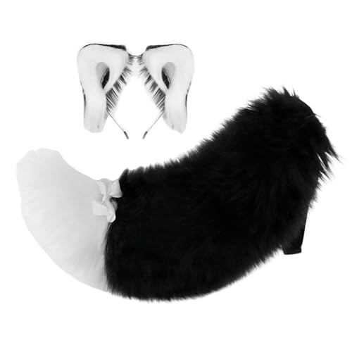 ZYKEJJDDAK Tierohr und Schwanz Kostüm Set Praktisches Plüsch Stirnband Kostüm Kopfschmuck für Halloween Cosplay Party Verkleiden Cosplay Katzen Ohr Haarschmuck ZYKEJJDDAK Tierohr und Schwanz Kostüm Set Praktisches Plüsch Stirnband Kostüm Kopfschmuck für Halloween Cosplay Party Verkleiden Cosplay Katzen Ohr Haarschmuck von ZYKEJJDDAK