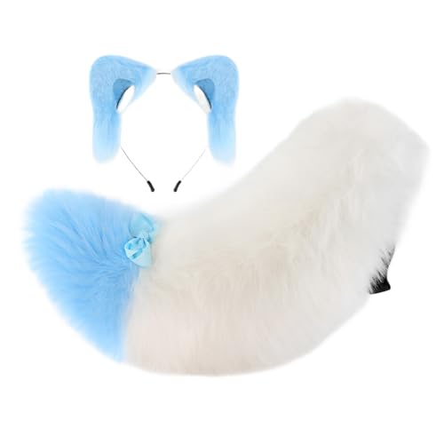 ZYKEJJDDAK Tierohr und Schwanz Kostüm Set Praktisches Plüsch Stirnband Kostüm Kopfschmuck für Halloween Cosplay Party Verkleiden Cosplay Katzen Ohr Haarschmuck ZYKEJJDDAK Tierohr und Schwanz Kostüm Set Praktisches Plüsch Stirnband Kostüm Kopfschmuck für Halloween Cosplay Party Verkleiden Cosplay Katzen Ohr Haarschmuck von ZYKEJJDDAK