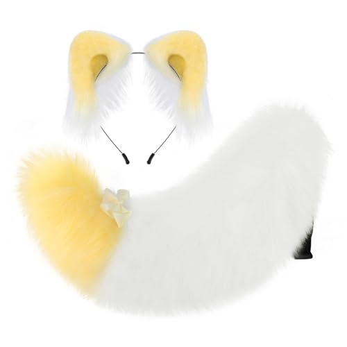ZYKEJJDDAK Tierohr und Schwanz Kostüm Set Praktisches Plüsch Stirnband Kostüm Kopfschmuck für Halloween Cosplay Party Verkleiden Cosplay Katzen Ohr Haarschmuck ZYKEJJDDAK Tierohr und Schwanz Kostüm Set Praktisches Plüsch Stirnband Kostüm Kopfschmuck für Halloween Cosplay Party Verkleiden Cosplay Katzen Ohr Haarschmuck von ZYKEJJDDAK