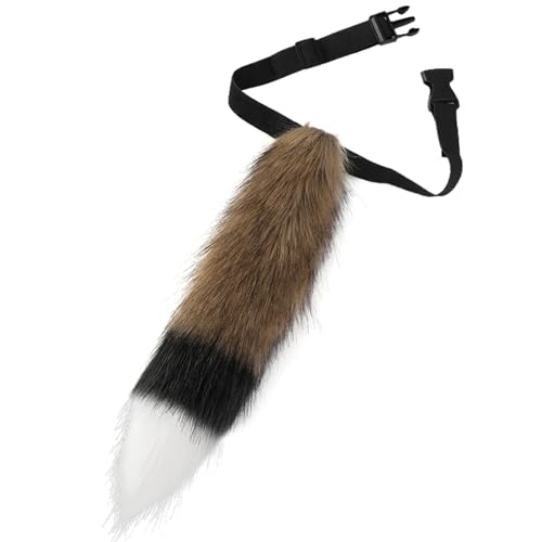 ZYKEJJDDAK Weicher Tierschwanz Fuchs Schwanz verstellbarer Gürtel für Cosplay Halloween Party Kostüm Anime Kostüm von ZYKEJJDDAK