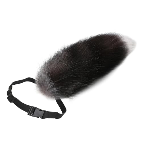 ZYKEJJDDAK Weicher langer Schwanz, Fuchsschwanz, verstellbarer Gürtel, Fuchs, Kostüm, Schwanz, handgefertigte Tierschwanz-Dekorationen für Halloween von ZYKEJJDDAK