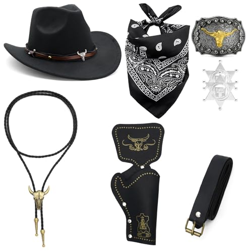ZYKEJJDDAK Western-Kuh-Jungen-Kostüm, Kuhhhut, Bandana, Schnalle, Gürtelholster, Halloween, Kostüm-Zubehör, Western-Outfit, Halloween, Cowboy-Kostüme für Herren ZYKEJJDDAK Western-Kuh-Jungen-Kostüm, Kuhhhut, Bandana, Schnalle, Gürtelholster, Halloween, Kostüm-Zubehör, Western-Outfit, Halloween, Cowboy-Kostüme für Herren von ZYKEJJDDAK