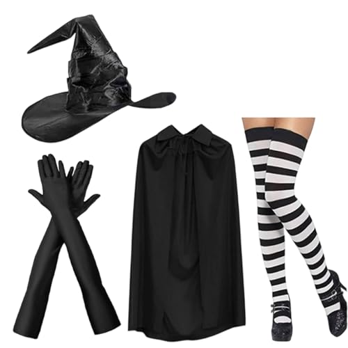 ZYKEJJDDAK Zauberer-Umhang-Kostüm-Set mit passendem Hut, Handschuhen, Socken, Halloween-Cosplay-Zubehör, Outfit, Cosplay, Zauberer-Umhang, Zubehör ZYKEJJDDAK Zauberer-Umhang-Kostüm-Set mit passendem Hut, Handschuhen, Socken, Halloween-Cosplay-Zubehör, Outfit, Cosplay, Zauberer-Umhang, Zubehör von ZYKEJJDDAK