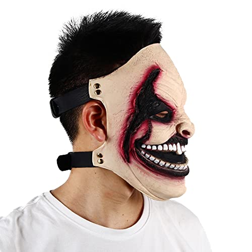 ZYLL Fiend Maske Halloween Karneval Party Cosplay Gruselige Dämonenkostüm Latex Requisiten Verstellbar Elastisch von ZYLL