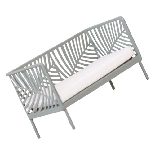 Kleines Sofa aus Legierung, Sammlerstück, 10,2 cm, Puppenhäuser, Möbel mit detaillierter Handwerkskunst, Miniatur, Vintage-Puppenhäuser, Stuhl-Dekorationen von ZYMIADOU
