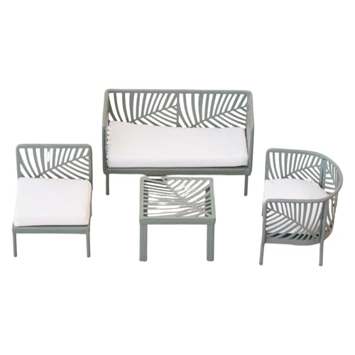 Kleines Sofa aus Legierung, Sammlerstück, 10,2 cm, Puppenhäuser, Möbel mit detaillierter Handwerkskunst, Miniatur, Vintage-Puppenhäuser, Stuhl-Dekorationen von ZYMIADOU