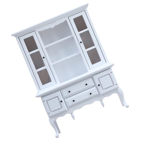 Miniatur-Puppenhäuser aus Holz, Möbelschrank, Handwerk für realistische Schlafzimmer-Küchenszenen, Modell, Heimdekoration, Massivholzschrank für Puppenhäuser, Schlafzimmer von ZYMIADOU