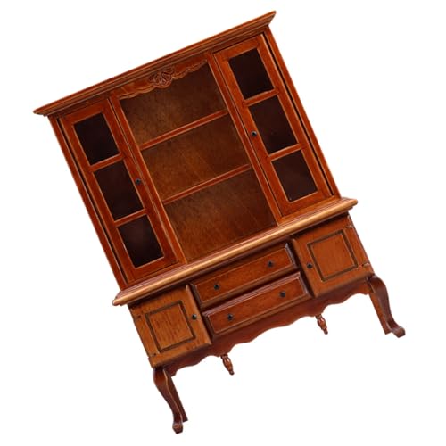 Miniatur-Puppenhäuser aus Holz, Möbelschrank, Handwerk für realistische Schlafzimmer-Küchenszenen, Modell, Heimdekoration, Massivholzschrank für Puppenhäuser, Schlafzimmer von ZYMIADOU