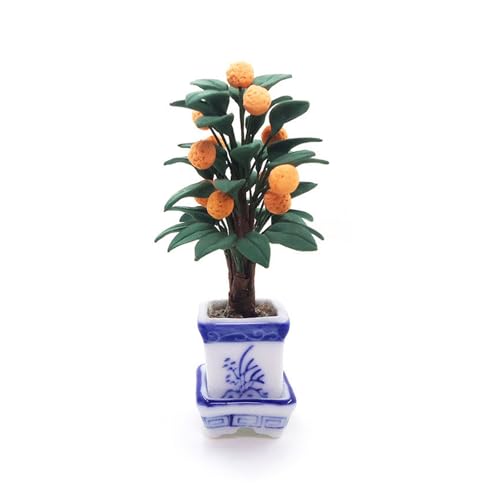 Wohnzimmer Künstliche Blattfigur Modell Realistische Vintage Lebensszene Puppenhaus Pretend Spiel Blatt Pflanze Winzige Tonpflanze für Miniaturgärten von ZYMIADOU