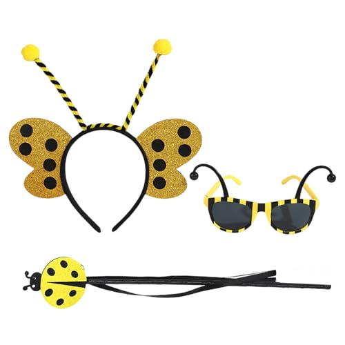 ZYMIADOU 2-teiliges Bienenkostüm, Honigbienenenen-Kostüm-Set, Halloween, Cosplay, lustiges Rollenspiel, Zubehör, Erwachsenenkostüm, Kinderkostüm von ZYMIADOU