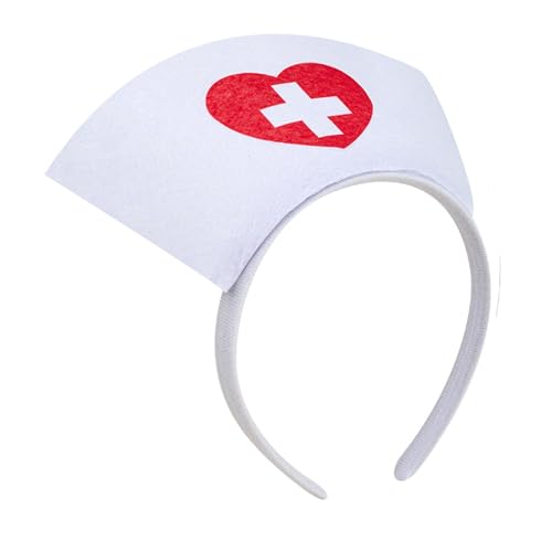 ZYMIADOU Cosplay-Krankenschwesterhut, Stirnbänder, bequeme Kopfbedeckung, lustige Stirnbänder für Halloween und Themenfeiern ZYMIADOU Cosplay-Krankenschwesterhut, Stirnbänder, bequeme Kopfbedeckung, lustige Stirnbänder für Halloween und Themenfeiern von ZYMIADOU