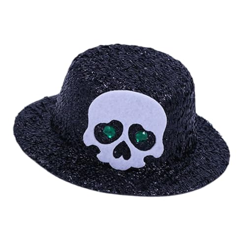 ZYMIADOU Dekoratives Haar-Accessoire, winzige Hut-Clips, Minis-Top-Clip, Skelettkappen, Haarspange, Halloween, Cosplay, Party, Skelett-Haarspangen von ZYMIADOU