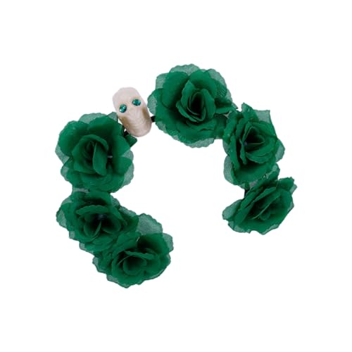 ZYMIADOU Floral Haarband Schädel Rose Haarreifen Halloween Deko Kristall Rollenspiel Kostüm Abschlussbälle Party Live Show Kopfbedeckung Kinder Halloween Kostüm Zubehör von ZYMIADOU