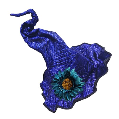 ZYMIADOU Frauen-Hexenhut mit Handgelenk-Blume für bequemes und stilvolles Cosplay für Halloween-Feier und Bühnenshow, Halloween-Party von ZYMIADOU