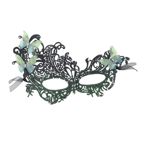 ZYMIADOU Halbgesichts-Spitzen-Maskeraden-Auge mit Farbverlaufs-Design für Halloween und Cosplays, handgefertigte Spitzenparty von ZYMIADOU