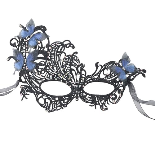 ZYMIADOU Halbgesichts-Spitzen-Maskeraden-Auge mit Farbverlaufs-Design für Halloween und Cosplays, handgefertigte Spitzenparty von ZYMIADOU