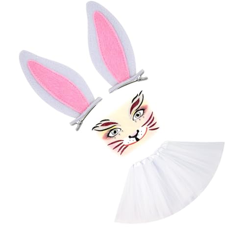 ZYMIADOU Kinder-Kostüm-Set mit Cartoon-Kaninchen, verstellbare Haarspange, Gesichts-Aufkleber und Rock, Party-Kleidung, Kostümzubehör, Rollenspiel-Requisiten-Zubehör ZYMIADOU Kinder-Kostüm-Set mit Cartoon-Kaninchen, verstellbare Haarspange, Gesichts-Aufkleber und Rock, Party-Kleidung, Kostümzubehör, Rollenspiel-Requisiten-Zubehör von ZYMIADOU