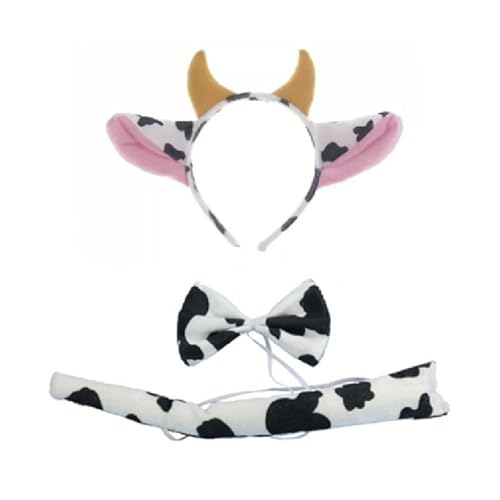 ZYMIADOU Kuh Kostüm Set, Kuh Ohren Stirnband, Halloween Cosplay Party Zubehör Geeignet für Halloween, Weihnachten, Geburtstag Themenpartys, Schulbühnenauftritte ZYMIADOU Kuh Kostüm Set, Kuh Ohren Stirnband, Halloween Cosplay Party Zubehör Geeignet für Halloween, Weihnachten, Geburtstag Themenpartys, Schulbühnenauftritte von ZYMIADOU