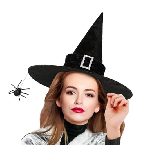 ZYMIADOU Mystischer spitzer Hexenhut, verstellbare Spinnen, für Halloween und Maskeraden, Partys, Halloween-Partyhut ZYMIADOU Mystischer spitzer Hexenhut, verstellbare Spinnen, für Halloween und Maskeraden, Partys, Halloween-Partyhut von ZYMIADOU