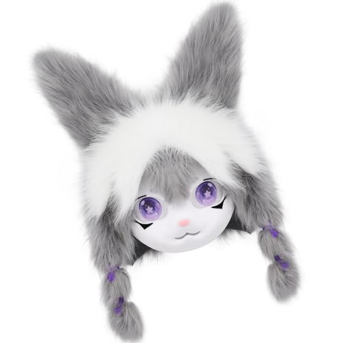 ZYMIADOU Pelziger Tierkopf, Kaninchen, Pelzanzug, Schnitt, Halloween, Maskerade, Cosplay, Kostüm, Requisiten, Kaninchen, Kopfbedeckung für Kinder und Erwachsene, pelziger Tierkopf, Pelzanzug, Schnitt ZYMIADOU Pelziger Tierkopf, Kaninchen, Pelzanzug, Schnitt, Halloween, Maskerade, Cosplay, Kostüm, Requisiten, Kaninchen, Kopfbedeckung für Kinder und Erwachsene, pelziger Tierkopf, Pelzanzug, Schnitt von ZYMIADOU