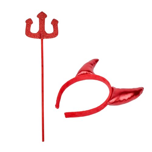 ZYMIADOU Teufelsohren, Hörner, Dämonen, Hörner, Stirnband, Halloween-Zubehör für Frauen und Mädchen, lustiges Kleid, Cosplay-Requisiten, Cosplay-Kostüm, Dekorationen, Requisiten von ZYMIADOU