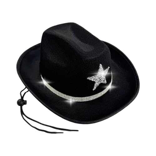 ZYMIADOU Westernhut für Kinder, Strasssteine, Dekoration, weich, bequem, Fedora-Hut für Kinder, Urlaub, Party, Versammlung, Kinder, Strass, Westernhut von ZYMIADOU