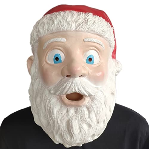 ZYMIADOU Wiederverwendbares Weihnachtsmanngesicht für Weihnachtsfeier, Gummi, Cosplay, Requisite, Maskerade, Party, Weihnachtsdekoration von ZYMIADOU