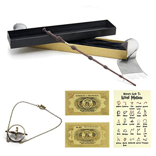 ZYMR Dumbledores Zauberstab, Holunderstab Harry Potter, Harry Potter Wizarding World Requisite, inkl. Zeitumdreher Harry Potter, Zauberspruchbogen, Hin- und Rückfahrkarte ZYMR Dumbledores Zauberstab, Holunderstab Harry Potter, Harry Potter Wizarding World Requisite, inkl. Zeitumdreher Harry Potter, Zauberspruchbogen, Hin- und Rückfahrkarte von ZYMR
