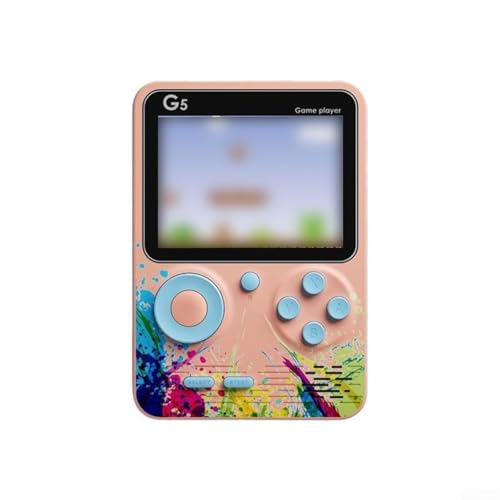 Nehmen Sie Nostalgie überall hin mit für die G5-Handheld-Spielekonsole mit 500 Retro-Spielen und TV-Ausgang (Rosa) von ZYNCUE
